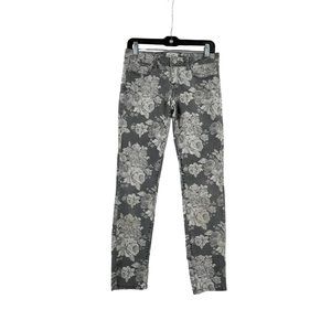 Aeropostale Ashley Ultra Skinny Size 5/6 Women's Low-Rise Gray Flower Jeans